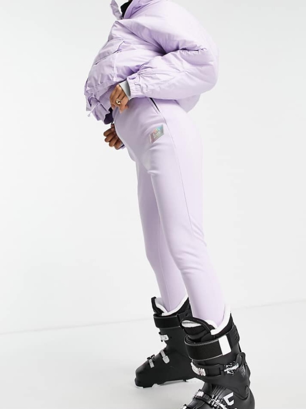 NWT ASOS 4505 Ski & Snow Soft Shell Skinny Stirrup Ski Pants Lilac Purple Sz 10